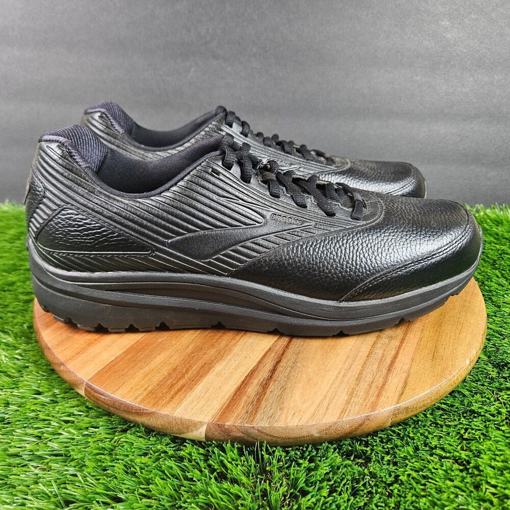 Brooks Addiction Walker 2 Shoes Men’s Size 12 B Narrow Black Leather Sneakers